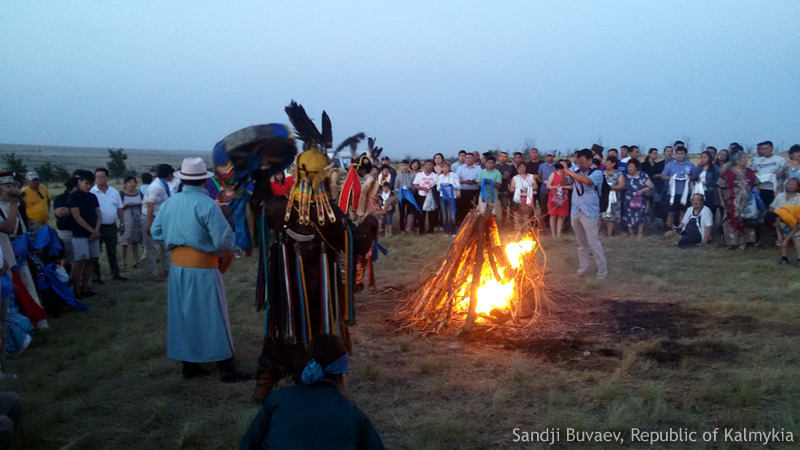 Шаманский ритуал в Калмыкии