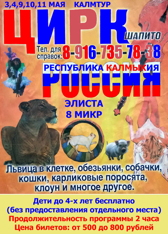 Цирк в Элисте в мае
